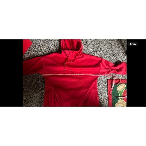 🔥Red High-low casual hoodie, long sleeve drawstring sweatshirt, size Lg/XL (14) - Picture 12 of 15
